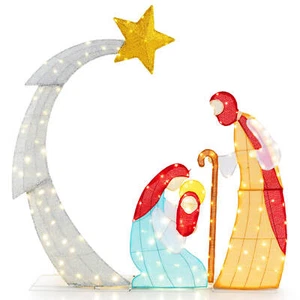 5' Lighted Christmas Nativity Scene Outdoor Christmas Holy Family Decoration - Picture 1 of 10