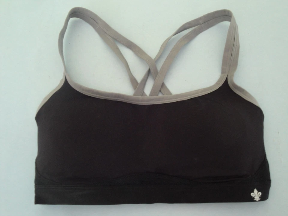 Sujetador deportivo activo de impacto medio espalda cruzada Lily of France 2151901 negro/plateado  Foto 1 de 4