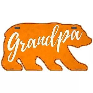 Etiqueta de placa de matrícula con forma de oso de metal naranja del abuelo para puerta de pared - Imagen 1 de 1