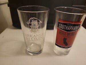 Pint Glass (Lot 2) Arkansas Alumni & Southaphanh Brewing (California) Razorbacks