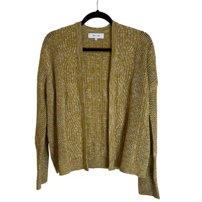 JOHN + JENN Mustard Yellow Open Front Knit Sweater Cardigan Size S P - Image 1 of 4