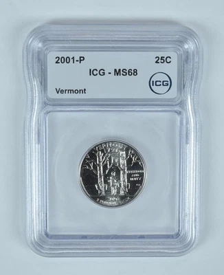 2001-P Washington State Quarter Vermont MS68 ICG - Image 1 of 4