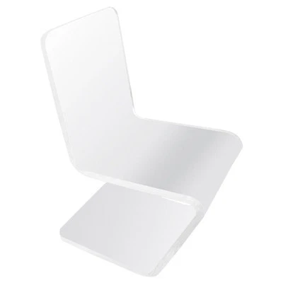 Silla lateral de comedor Lucite lateral Z gruesa doblada moderna de mediados de siglo Foto 1 de 4