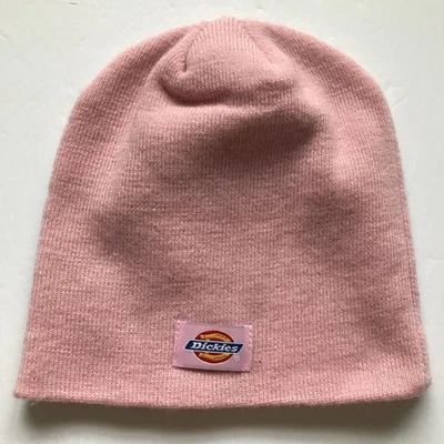 Вязаная шапочка DICKIES Pink Yarrow осведомленность о раке молочной железы с манжетами один размер логотип - Изображение 1 из 4
