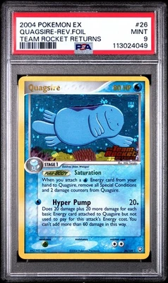 2004 POKEMON EX TEAM ROCKET RETURNS QUAGSIRE #26 REVERSE PSA 9 MINT #113024049 - Image 1 of 2