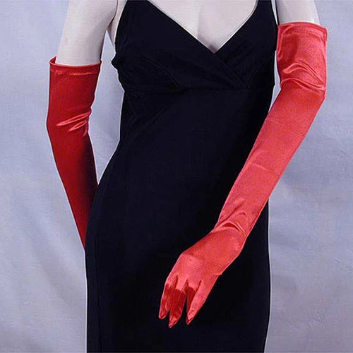 Guantes Largos de Ópera de Satén Elastizados 21-22" Disfraz Formal de Boda de Novia - G163 Foto 1 de 1