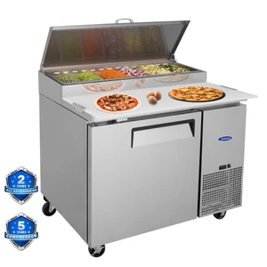 44" Commercial Pizza Prep Table with a Built-in Refrigerator ETL Certified 11ft³ - Picture 1 of 13
