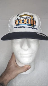Vintage NFL Super Bowl XXXIII Logo 7 Druckknopflasche Kappe Mütze neu alter Lager Broncos Falken - Bild 1 von 11