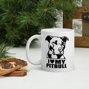 Taza de café/té I LOVE MY PITBULL 11 oz. Taza perro, animal. Mascota - Imagen 1 de 3