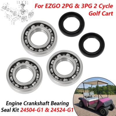 For EZ GO 1980-93 2PG 3PG Golf Cart 2 Cycle Engine Crankshaft Bearing & Seal Kit - Image 1 of 4