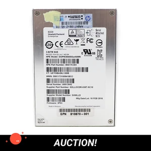 HPE 3.84TB 12GB/s SAS 2.5 SSD DOPM3840S5XNNMRI 804170-001 Solid State - Afbeelding 1 van 3