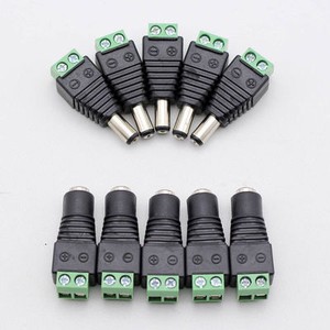 10X 12V Male + Female 2.1x5.5mm DC Power Plug Jack Adapter Connector for CCTV;;^