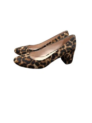 Loeffler Randall 女式 7.5 码简豹小牛毛中跟高跟鞋粗跟 — 第 1/4 张图片