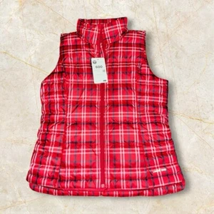 LANDS END DOWN FILLED PUFFER VEST Plaid 600 QUILTED NWT Size Small Outdoor - Picture 1 of 6