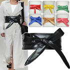 Women Lace Up Belt PU Bowknot Belts Longer Wide Bind Waistband Ties Bow Dress