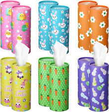 12 Pcs Happy Easter Car Tissue Boxes Holder with 3 Ply Facial Tissue Bulk Easter