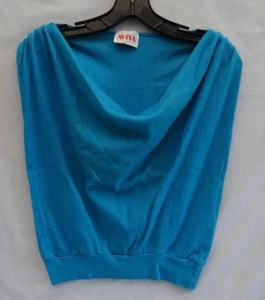 Aviva Sports Women Turquoise Blue Active Cowl Neck T-Shirt Crop M Medium - Picture 1 of 4