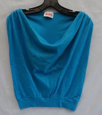 Aviva Sports 女式绿松石蓝色活动圆领 T 恤 Crop M 中号 — 第 1/4 张图片