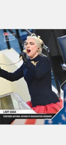 2020 TOPPS NOW USA ELECTION CARD LADY GAGA #17 PERFORMS NATIONAL ANTHEM - Picture 1 of 2