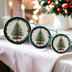 Dollhouse Miniatures Spode Christmas Tree Ceramic Plates Tiny House Decor Set 3p