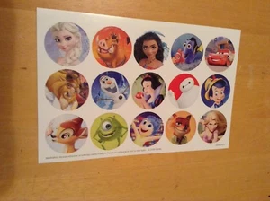 Disney Figuren Aufkleber (15 Stück) Autos, Frozen, Findet Nemo, Schneewittchen, Moana, Bambi - Bild 1 von 3