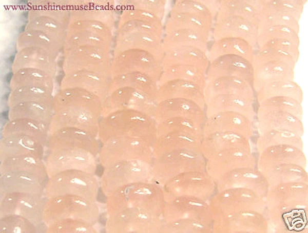 ROSE QUARTZ 9x4mm to 11x6mm SMOOTH RONDELLE BEADS 14"Std! Q227 - Image 1 of 1