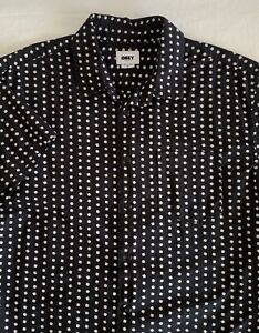 Obey Shirt Adult Men's M Black Geometric Button Up Short Sleeve Organic Cotton