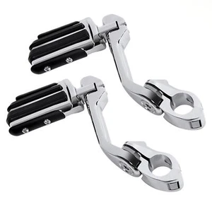 Long Highway Foot Pegs Fit For Harley Electra Road King Street Glide 1-1/4" Bars - Picture 1 of 15