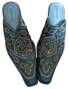 Dollhouse Damenschuhe Größe 7 Tina Slipper braun Pantolette Western Perlenabsatz - Bild 1 von 7