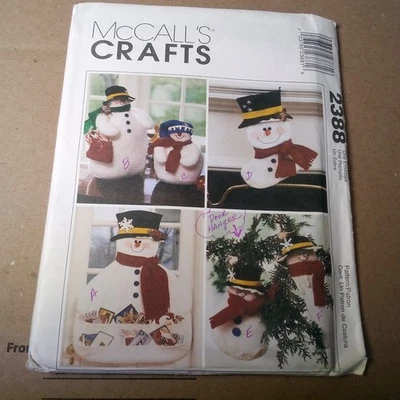 S52- McCalls 2388, Uncut Sewing Pattern, Snowman Christmas - Image 1 of 2
