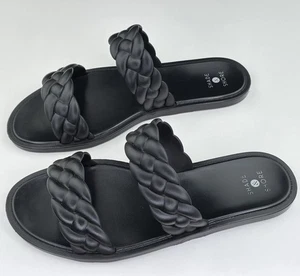 Shade & Shore Sandalen Damengröße 7 schwarz Reign geflochten Gummi Sommer Urlaub - Bild 1 von 15