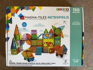 MAGNA-TILES Metropolis 110-Piece Magnetic Construction Set, The ORIGINAL Brand - Picture 1 of 12