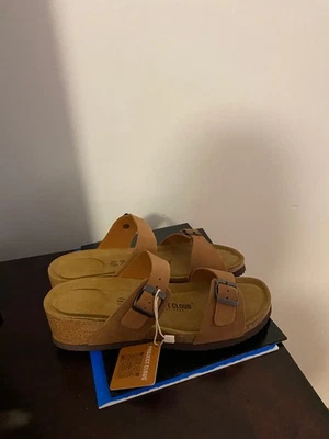 NUEVAS SANDALIAS MUJER TALLA 10 PROJECT CLOUD BEAU CUÑA-CUERO-CORCHO CONFORT-CASTAÑO Foto 1 de 4