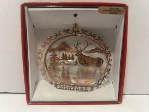 Montana Christmas Ornament Nations Treasures Genuine Copper Plated Brass - Picture 1 of 2