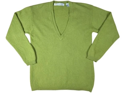 Suéter De Colección CHAUS Lana de Cordero Angora Cabello de Conejo Talla MEDIANA Suave Chartreuse Cuello VNeeck Foto 1 de 4