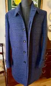 Loro Piana NEW 4 Neiman Marcus IT50R Mens Navy PlaidCoat 100% MerinoWool RT1995$ - Picture 1 of 16