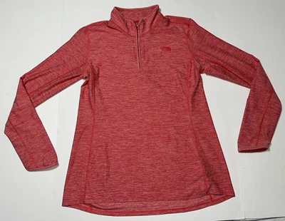 Pullover deportivo The North Face rosa salmón manga larga 1/4 cremallera XL para mujer usado en excelente estado Foto 1 de 4