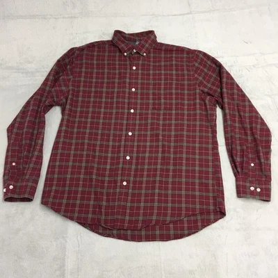 Van Heusen Shirt Mens Large Red Plaid Flannel Button Up USA Western Cowboy Y2K - Image 1 of 4