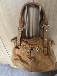B Makowsky Tan Leather slouch handbag ( Designer) - Picture 1 of 7
