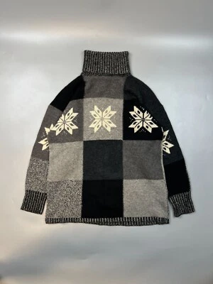 Suéter de cuello alto con patrón abstracto Ralph Lauren de mezclilla y suministros para hombre talla M Foto 1 de 4