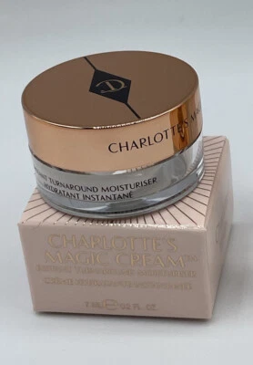 全新带盒 Charlotte Tilbury 魔术霜 即时周转保湿霜 迷你 0.2 盎司 7 毫升 — 第 1/3 张图片