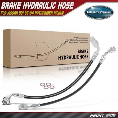 2x Manguera hidráulica de freno delantera izquierda y derecha para Nissan D21 86-94 Pathfinder 87-95 Foto 1 de 4