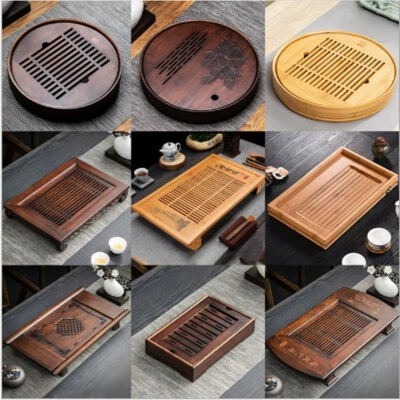 Multiple Style Gongfu Tea Tray Serving Tablet Luxury Natural Bamboo Tea Tray - Image 1 of 4