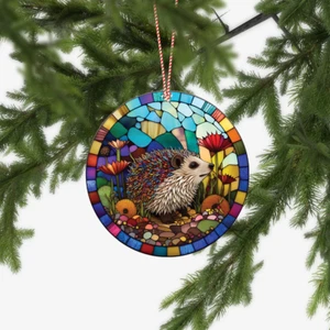 Hedgehog Christmas Ornament, cute Bear , Bear Lovers Gift tree hanging decor - Picture 1 of 4