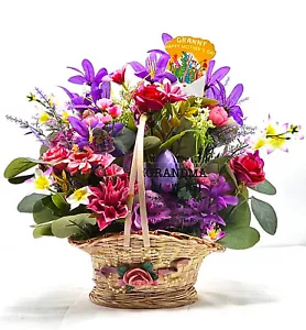 I Love You Grandma Floral Arrangement in Handle Basket - Mother's Day Gift - Picture 1 of 13