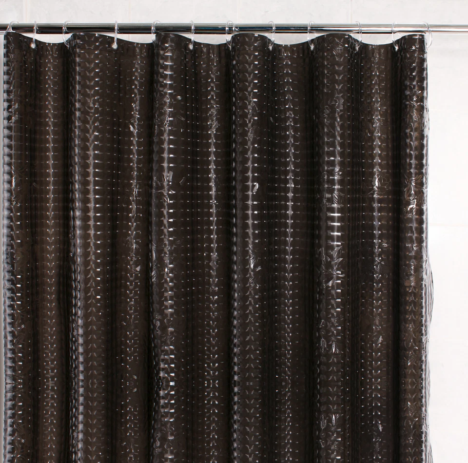 3D PEVA Shower Curtain Liner Heavy 8G Semi Transparent Plastic 70 x 72 in + Hook - Image 1 of 2