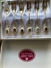 Boxed Set Of 6 Royal Albert Old Country Roses Gold Plated Cake Forks