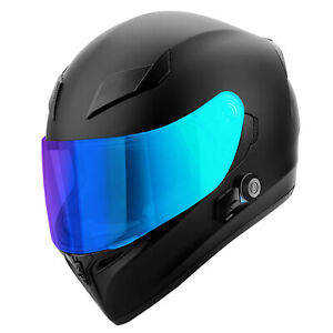 GDM GHOST SUPERSONIC Full Face Bluetooth Motorcycle Helmet Matte Black
