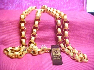 Vintage SIGNED ANNE KLEIN Goldtone Necklace 36 IN LONG W STUNNING GREAT GIFT - Picture 1 of 4