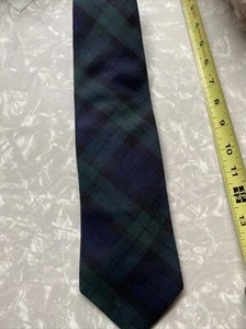 Vintage May Company Men's Store PLAID Preppy Blue Green Plaid Tie - Picture 1 of 10